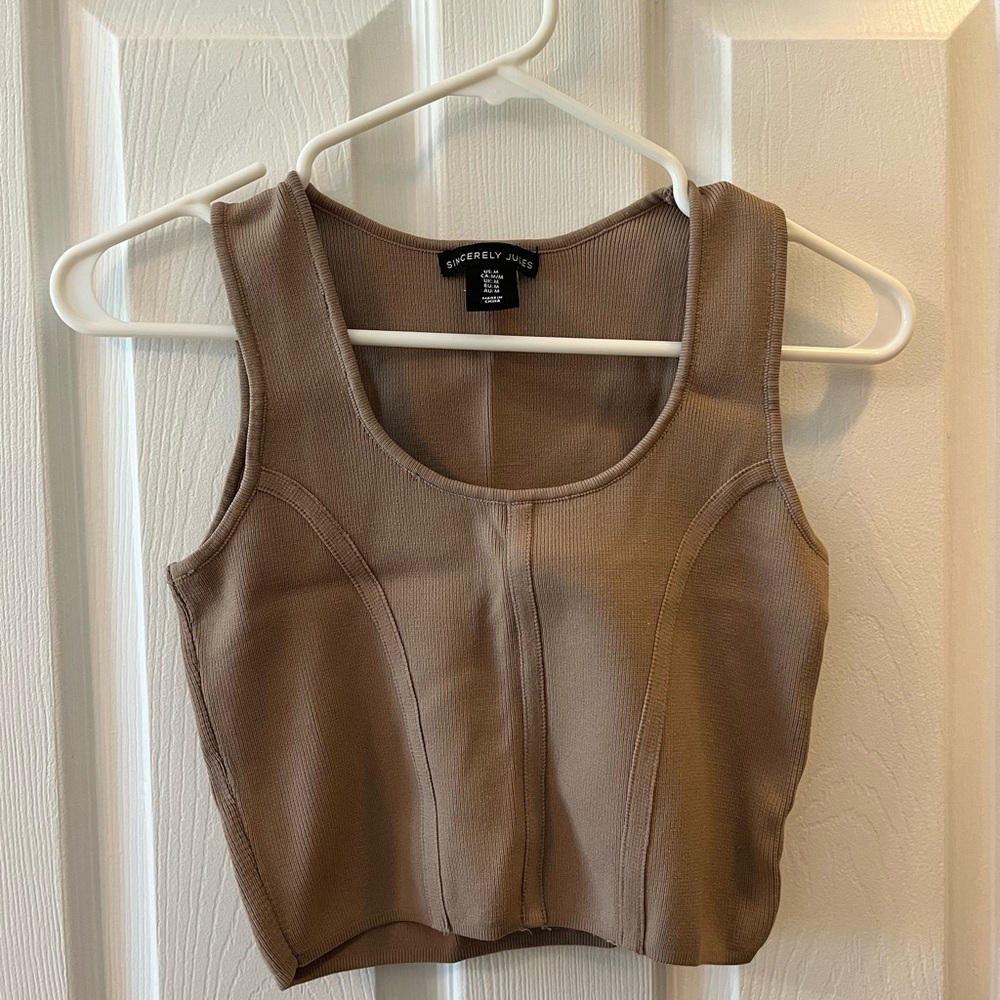 Women's Tan Crop Top